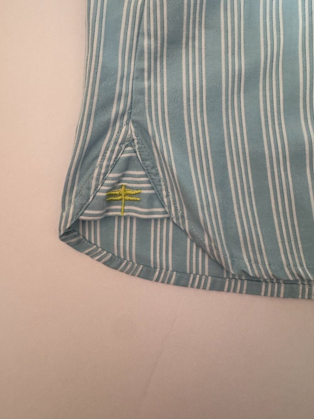 Andrea BeckeR Blue White Striped Cotton Blouse Vintage Button Front Size M - Picture 10 of 10